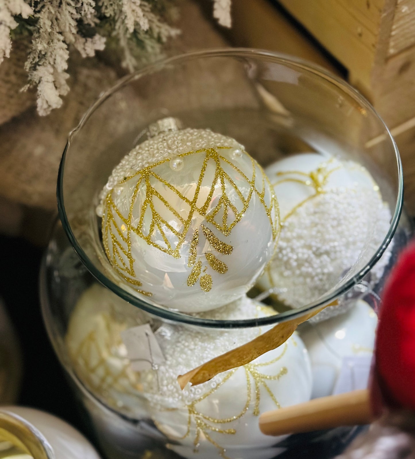 Boule de Noël Blanche et or