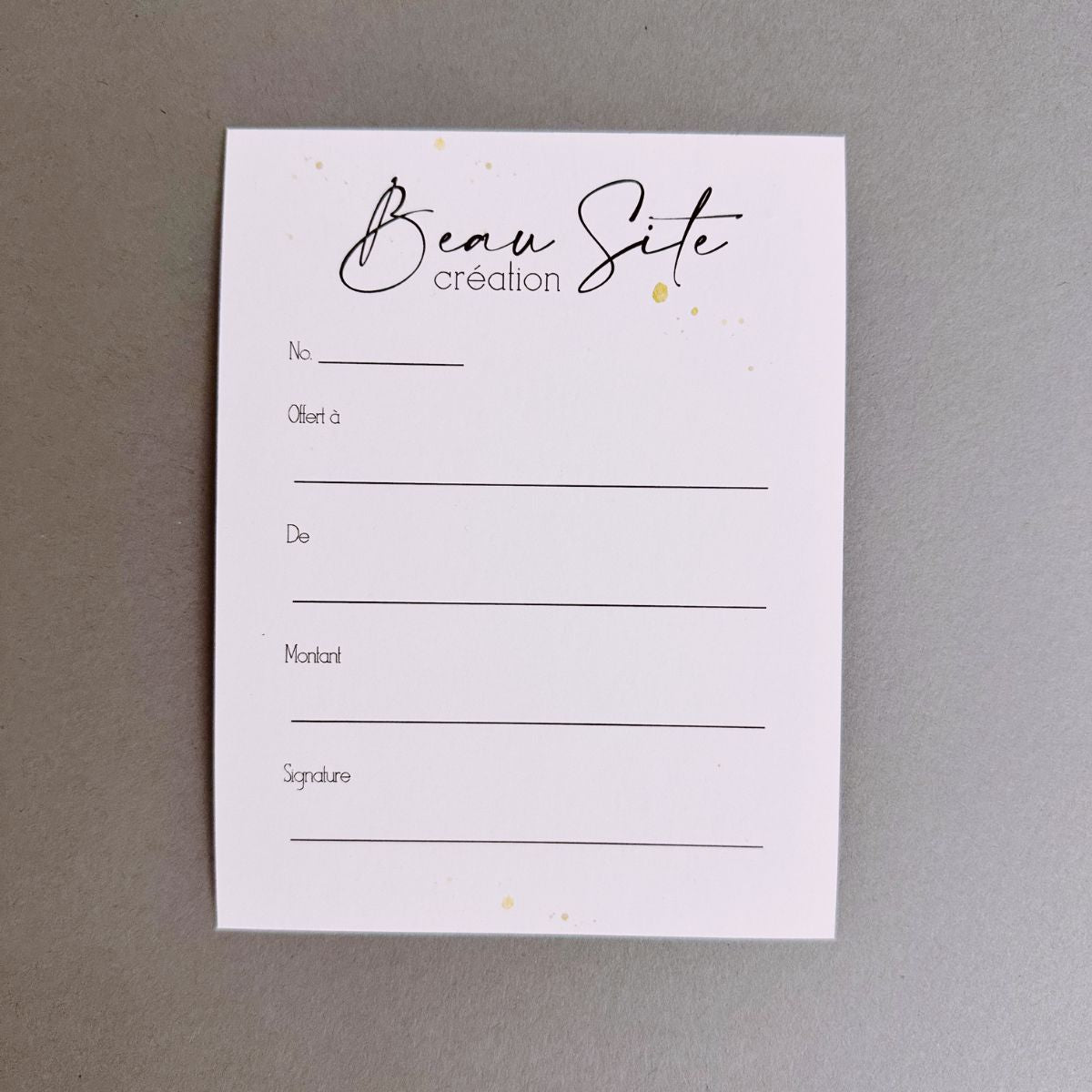 Certificat Cadeau