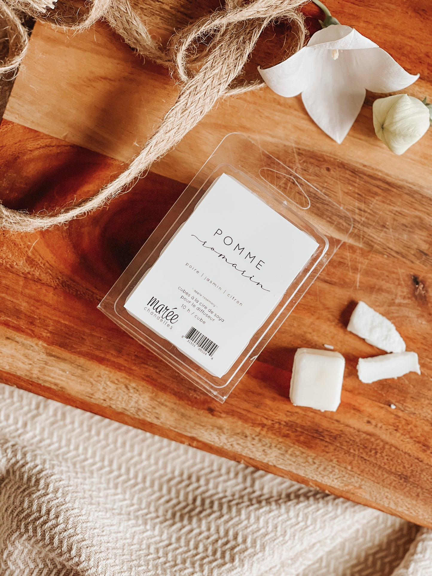 Cube de cire Pomme Romarin