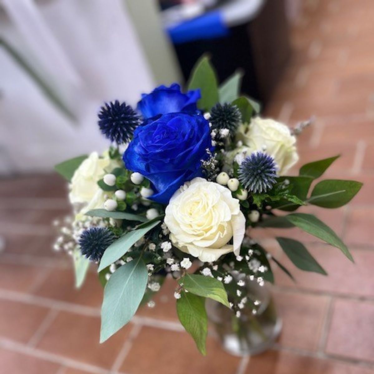 Bouquet de mariée - Roses bleues | M0001