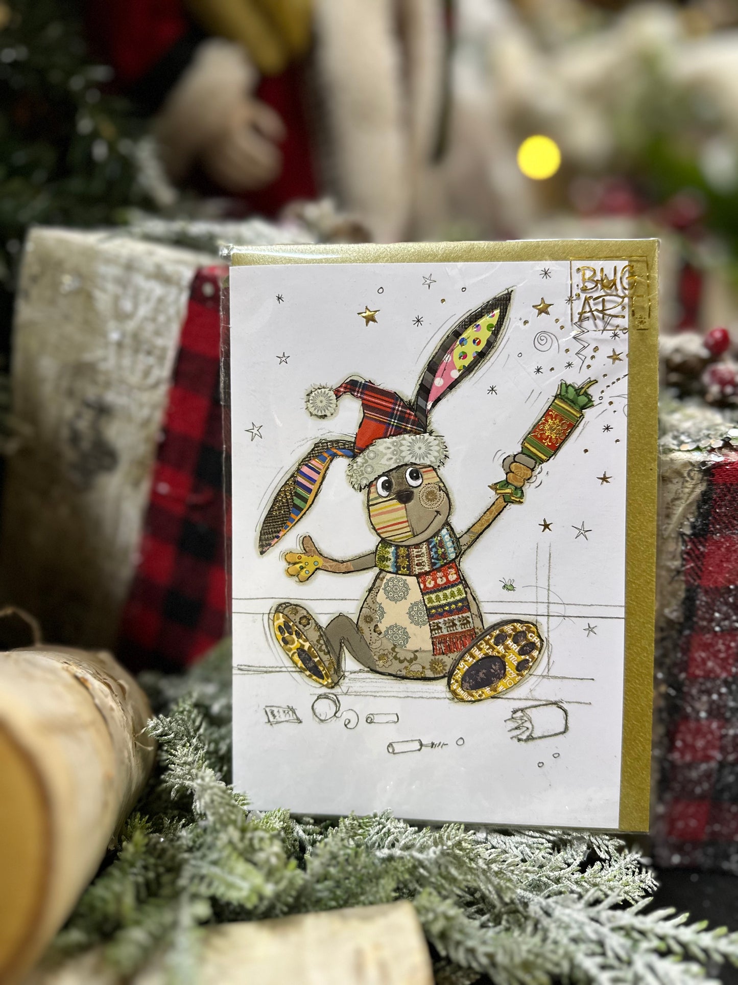 Carte Bug arts | Lapin de Noël